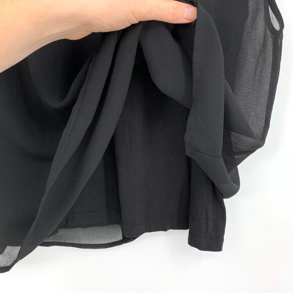 JOHN LEWIS Sleeveless Sheer Overlay Top Black 14 (L) - Picture 2 of 6